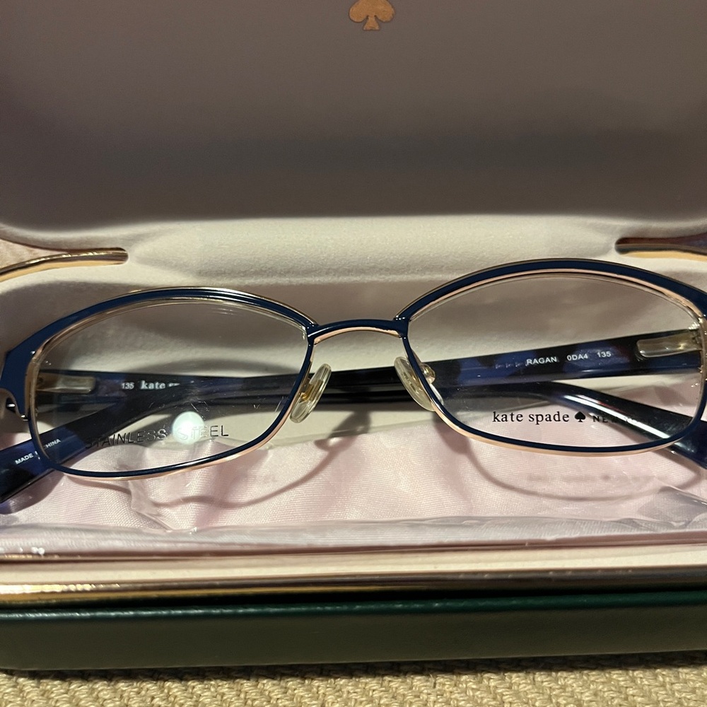 Kate Spade Blue Half-Rim Glasses with Case NWOT - Picture 6 of 9